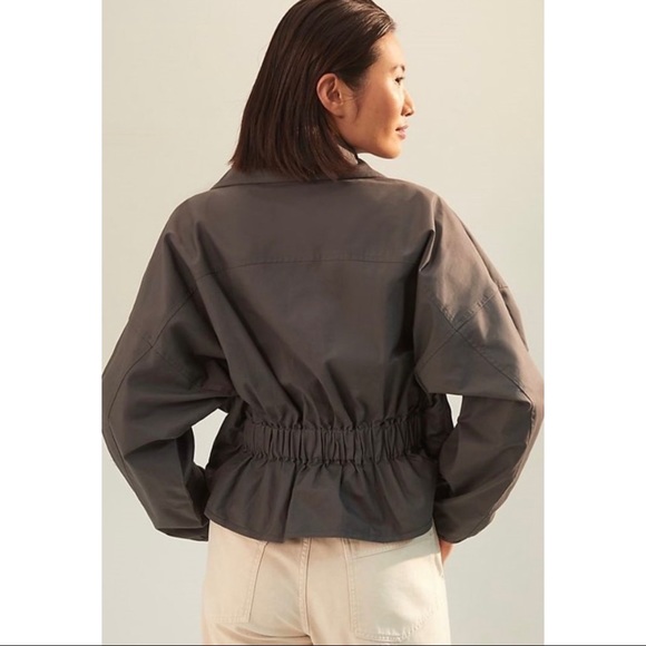 Anthropologie Puff Sleeve Grey Utility Jacket NWT New XS - Picture 14 of 16